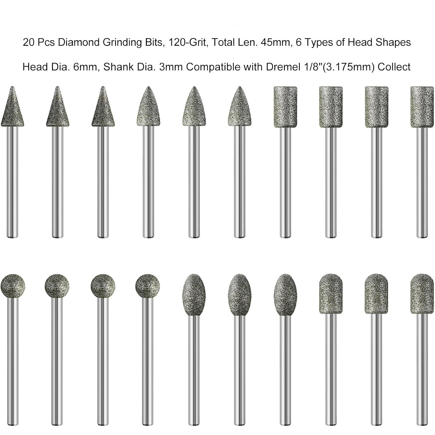 20Pcs 120 Grit Diamond Grinder - Power Tools Accessories recension och pris