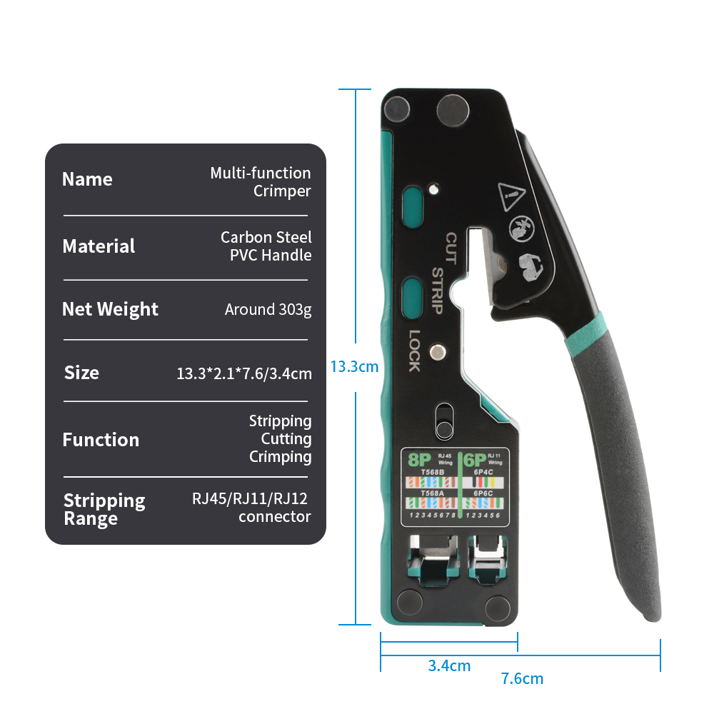 RJ12/11 Crimper Plier RJ45 Cri - Power Tools China recension och pris