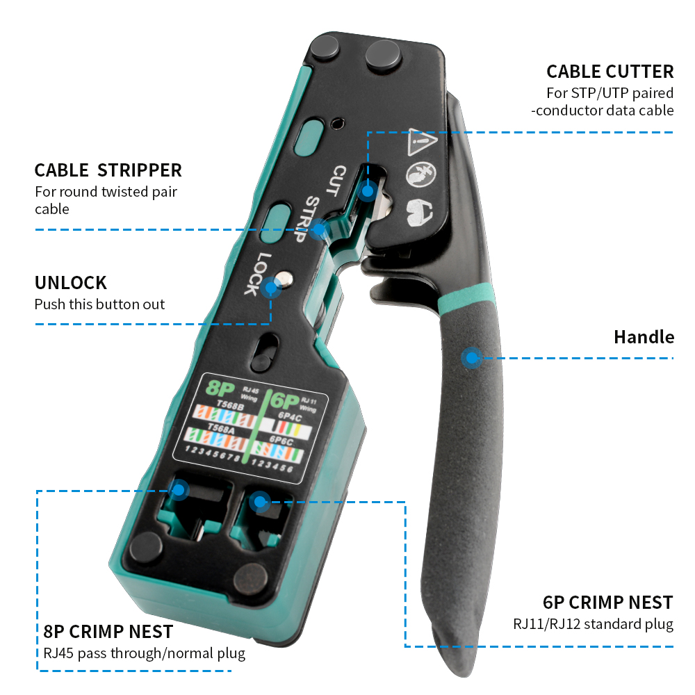 RJ12/11 Crimper Plier RJ45 Cri - Power Tools China recension och pris