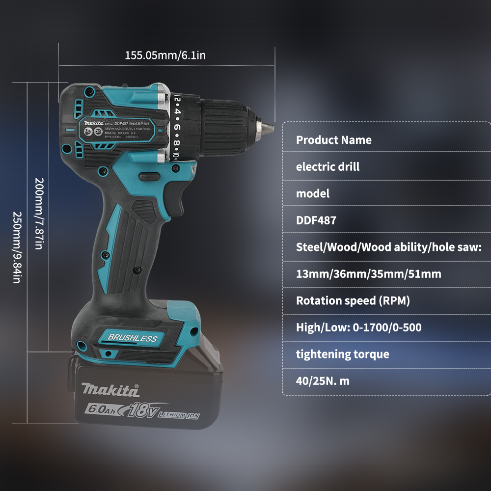 18V Brushless Cordless Drill 4 - Power Tools Universal Battery recension och pris