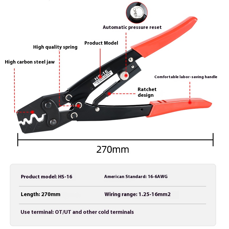 HS-16 Crimper Plier Ratcheting - Power Tools Japan recension och pris